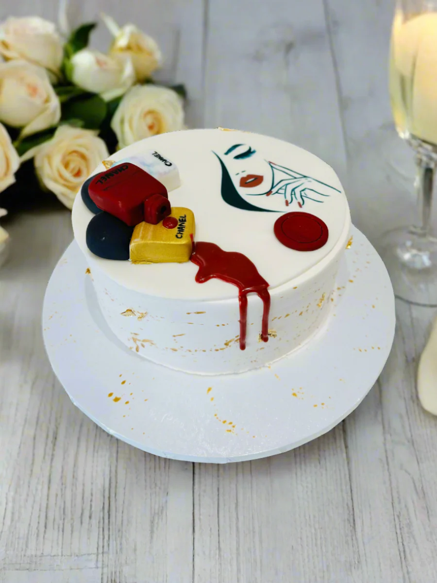 Makeup Lady Face Cream Cake - Image 6
