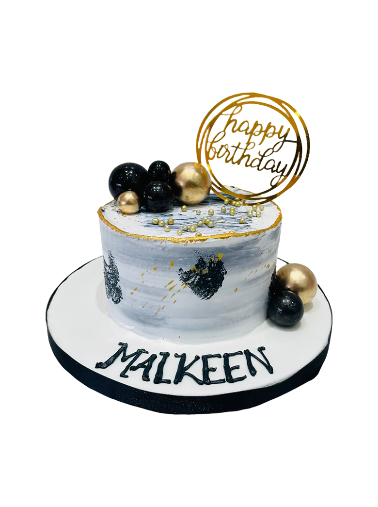 Malkeen Black & Gold Cream Cake