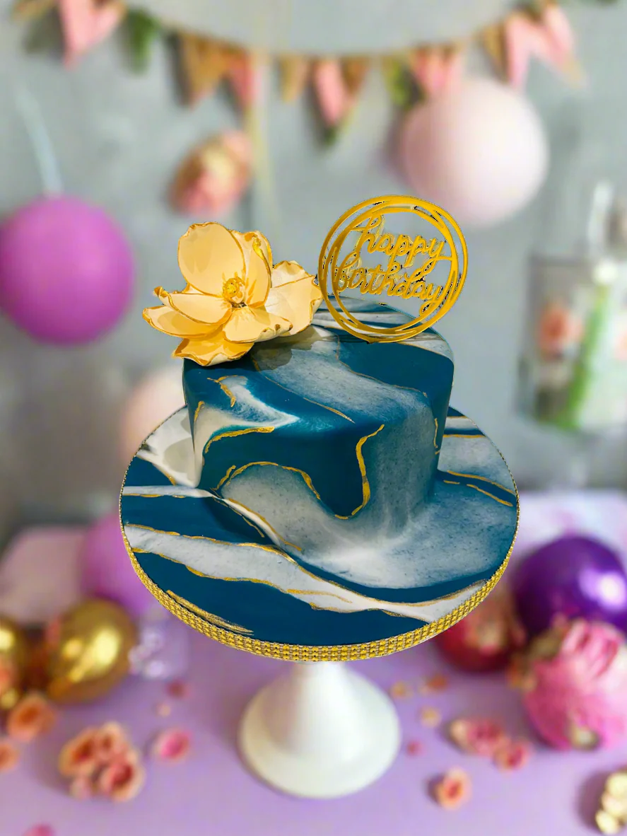 Mannat Marbleized Fondant Cake - Image 3