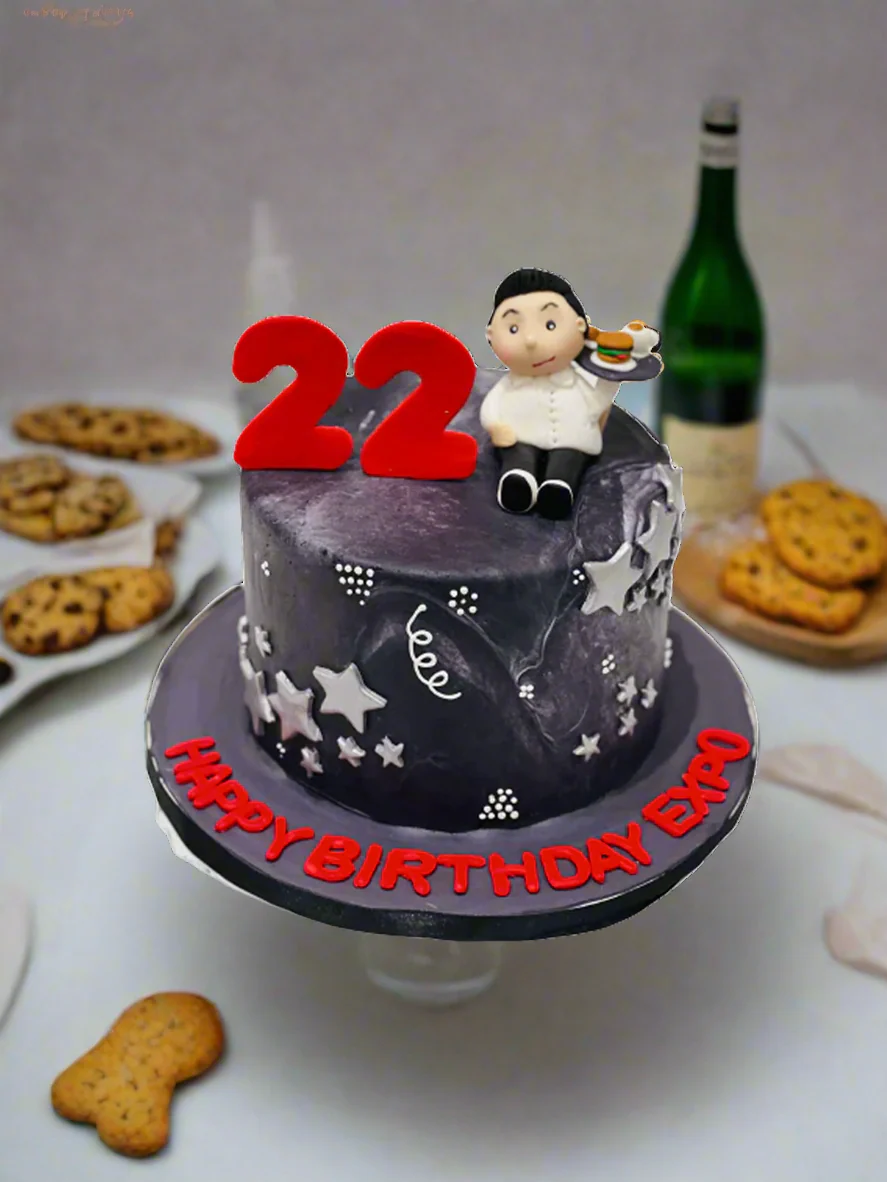Marbleized Chef Fondant Cake - Image 2