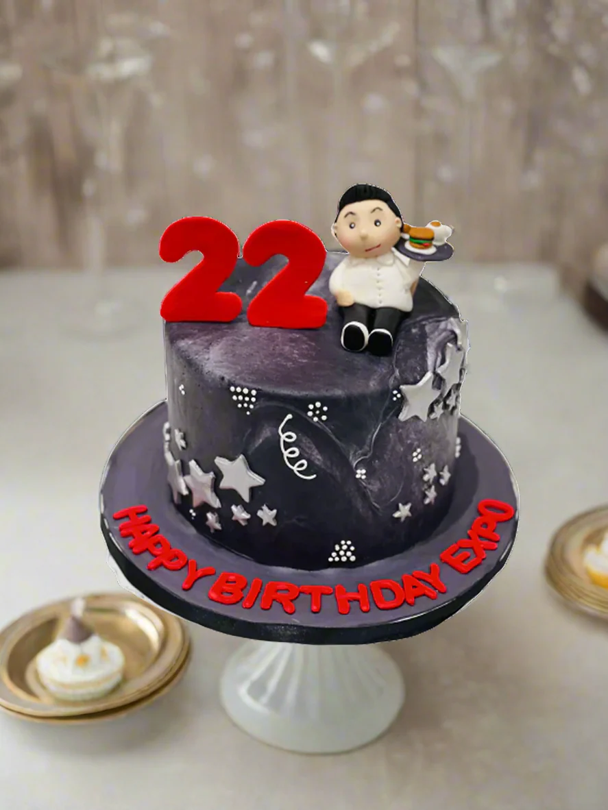 Marbleized Chef Fondant Cake - Image 3