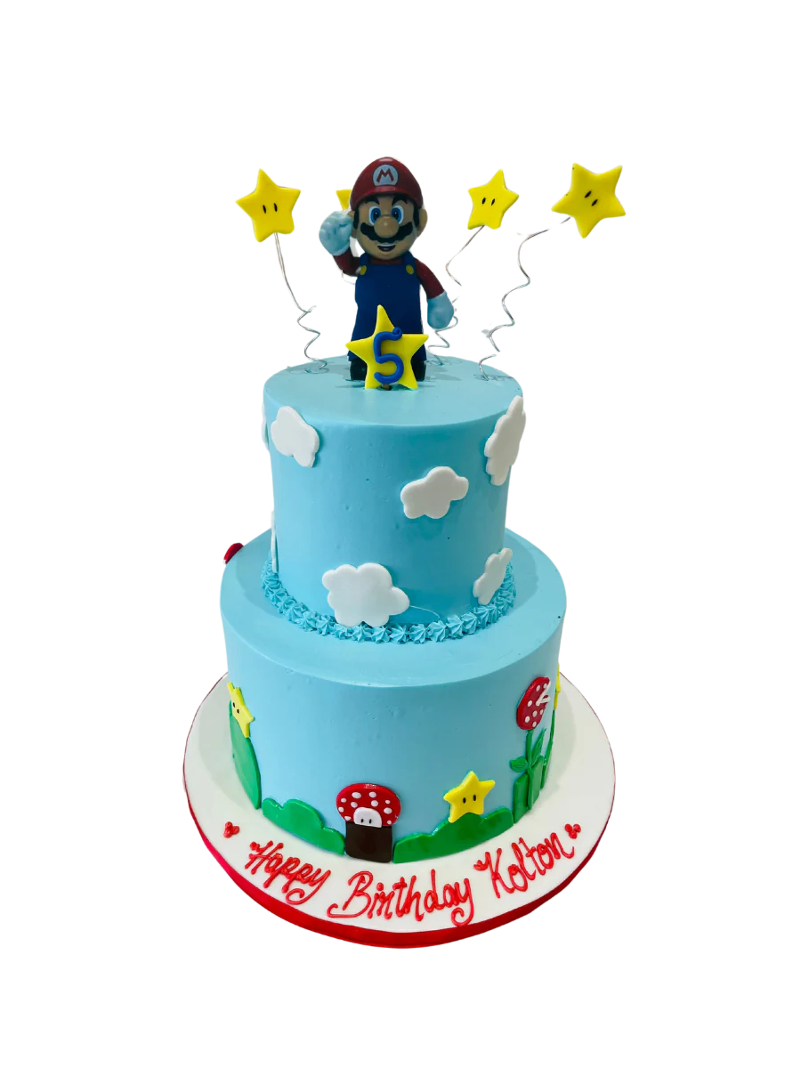 Mario Cream Tiered Cake
