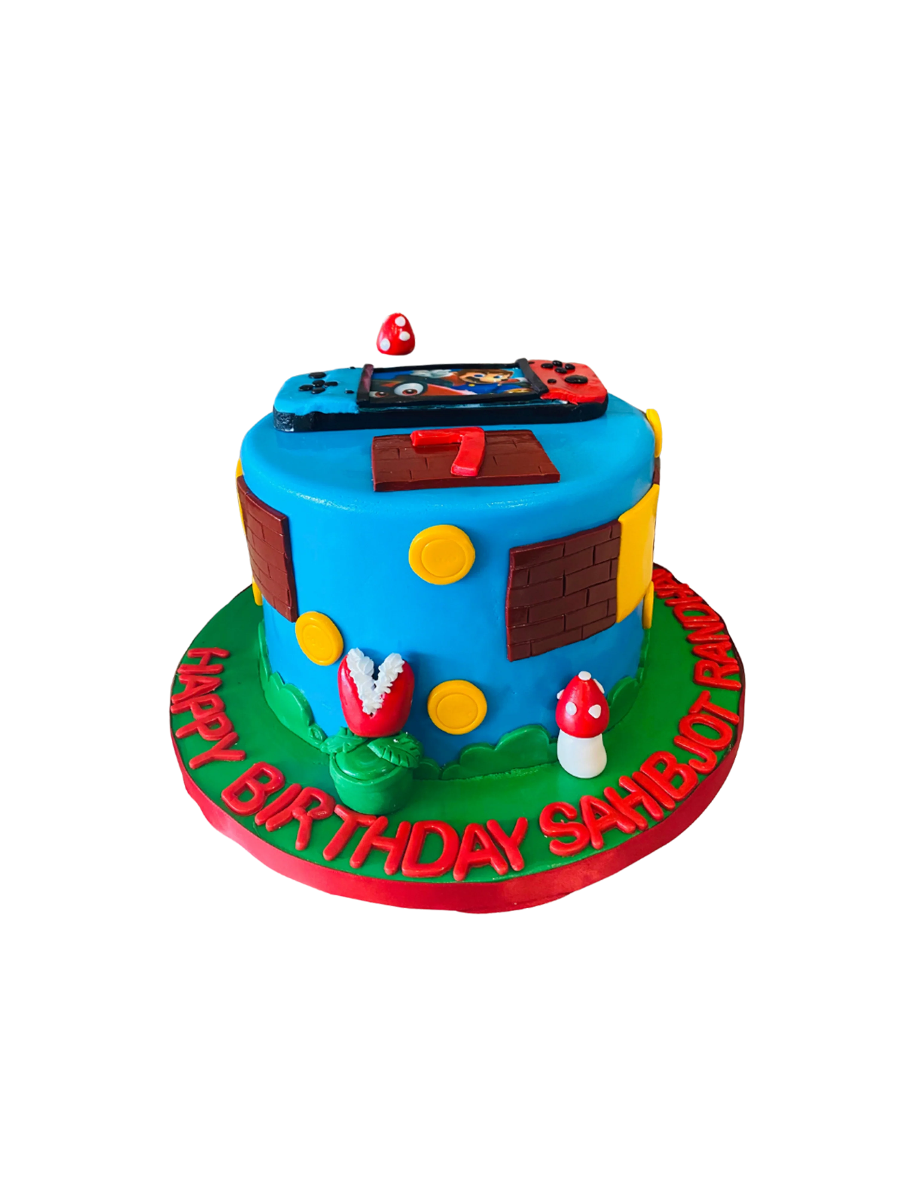 Mario Theme Fondant Cake