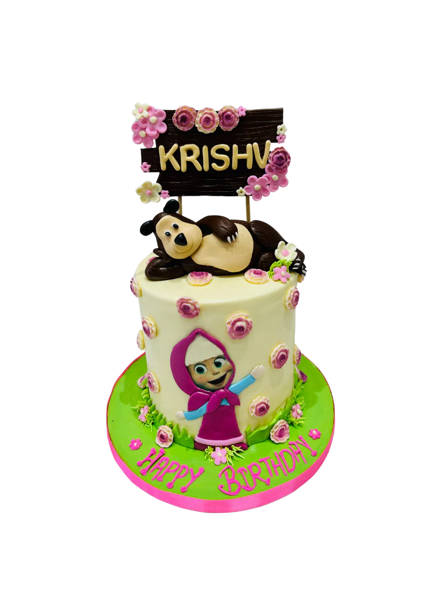 Masha & The Bear Fondant Cake