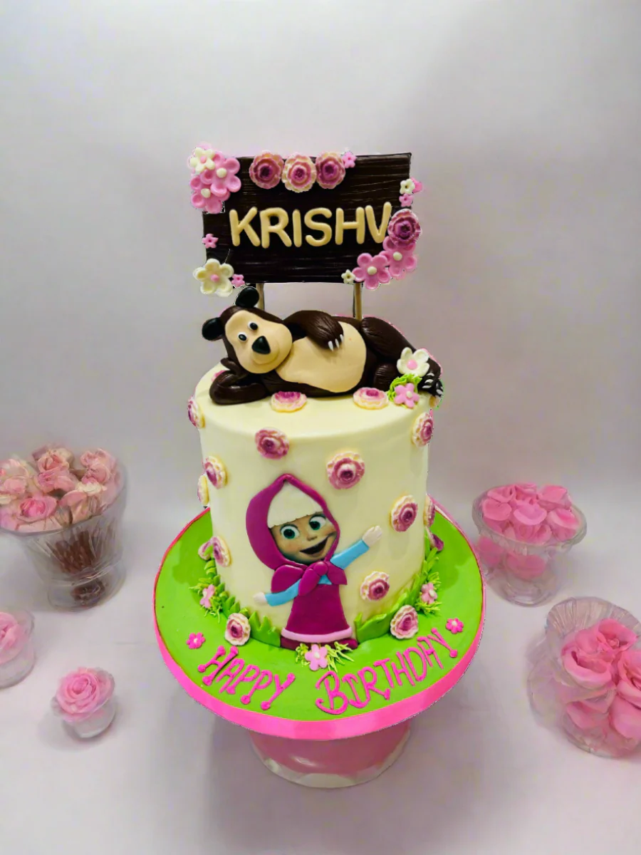 Masha & The Bear Fondant Cake - Image 2