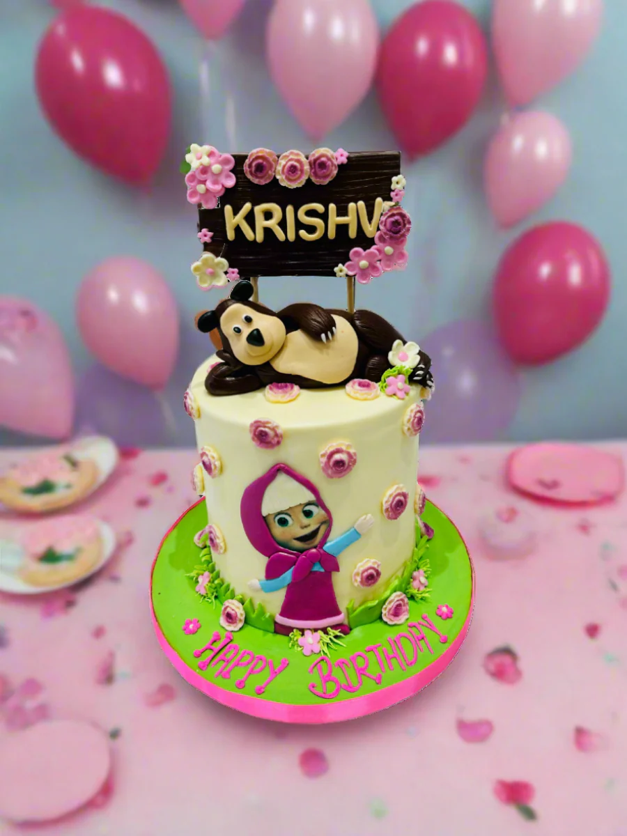 Masha & The Bear Fondant Cake - Image 3