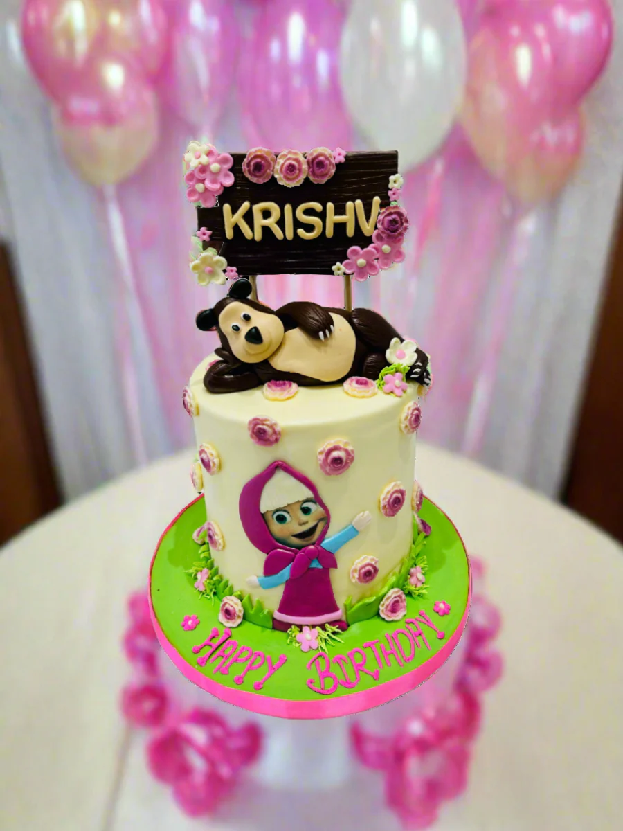 Masha & The Bear Fondant Cake - Image 4