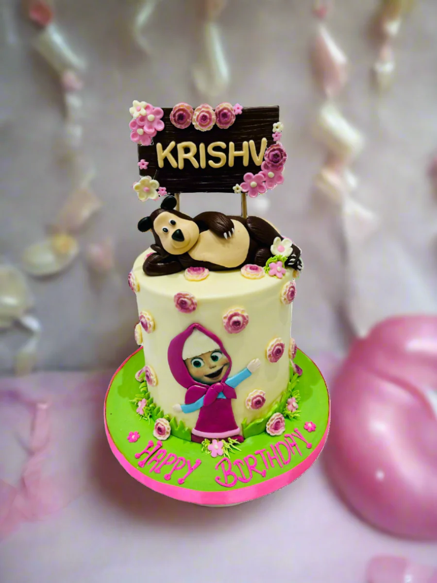 Masha & The Bear Fondant Cake - Image 5