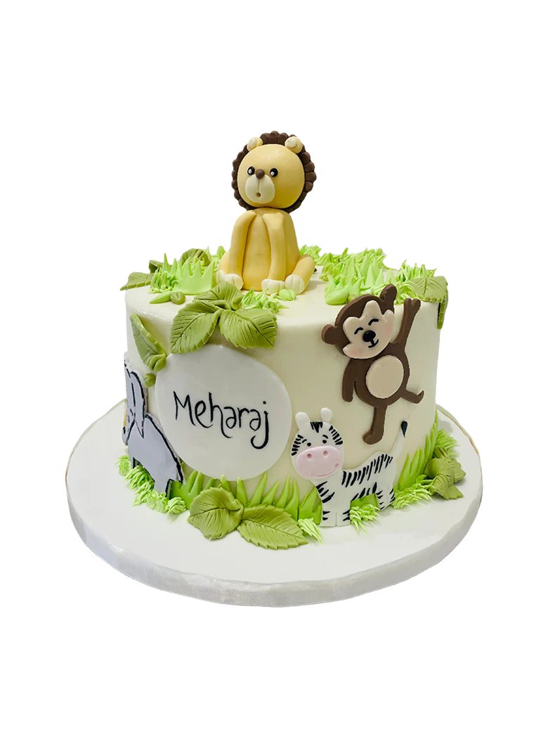 Meharaj Jungle Theme Fondant Cake