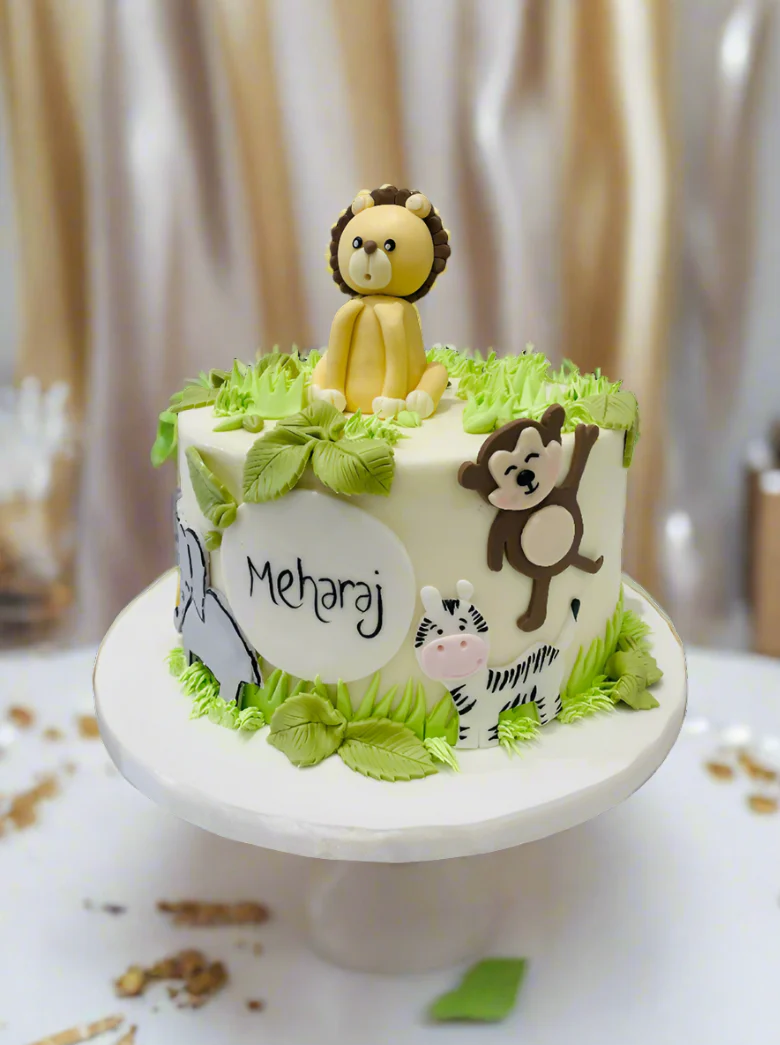 Meharaj Jungle Theme Fondant Cake - Image 2