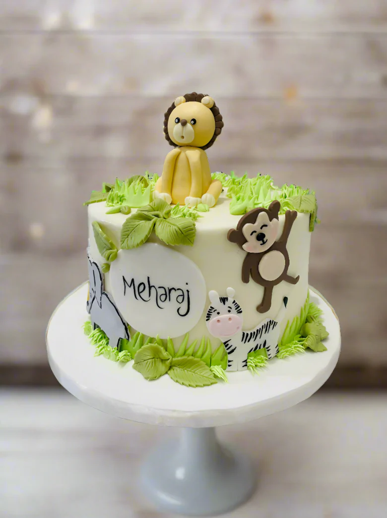 Meharaj Jungle Theme Fondant Cake - Image 3