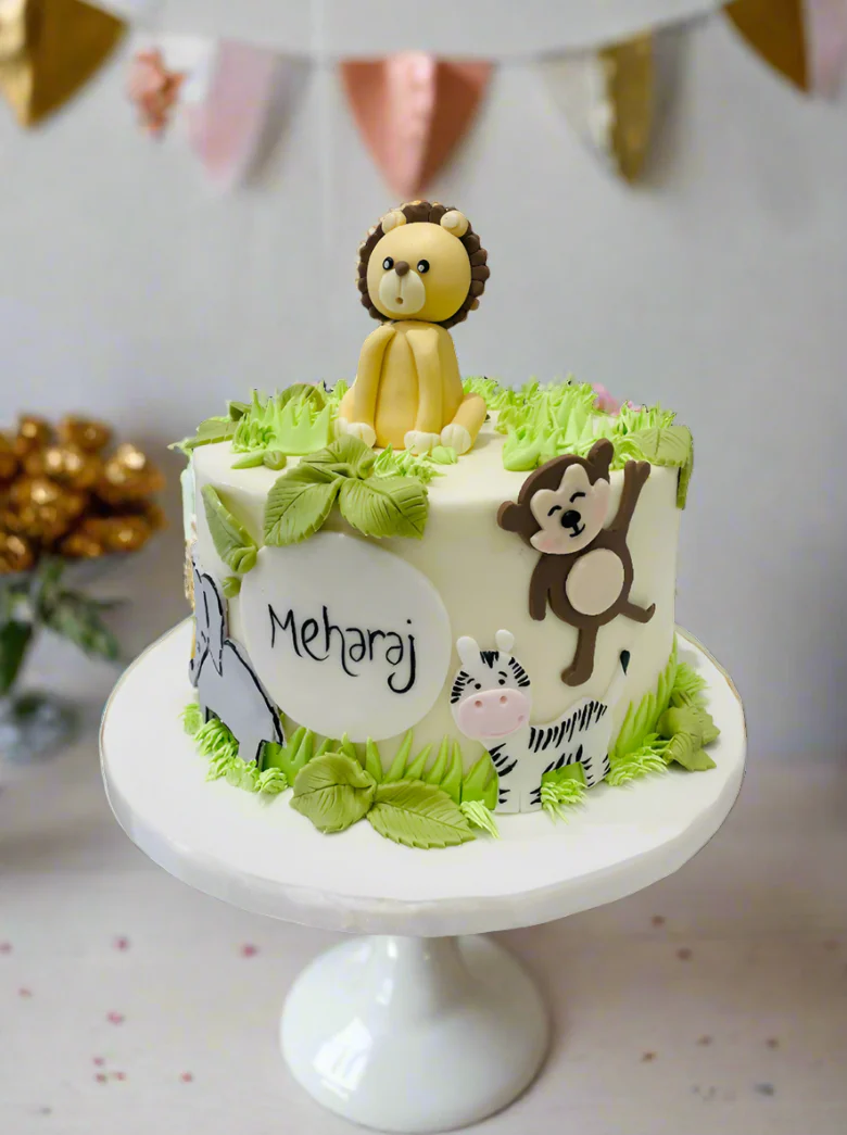 Meharaj Jungle Theme Fondant Cake - Image 4
