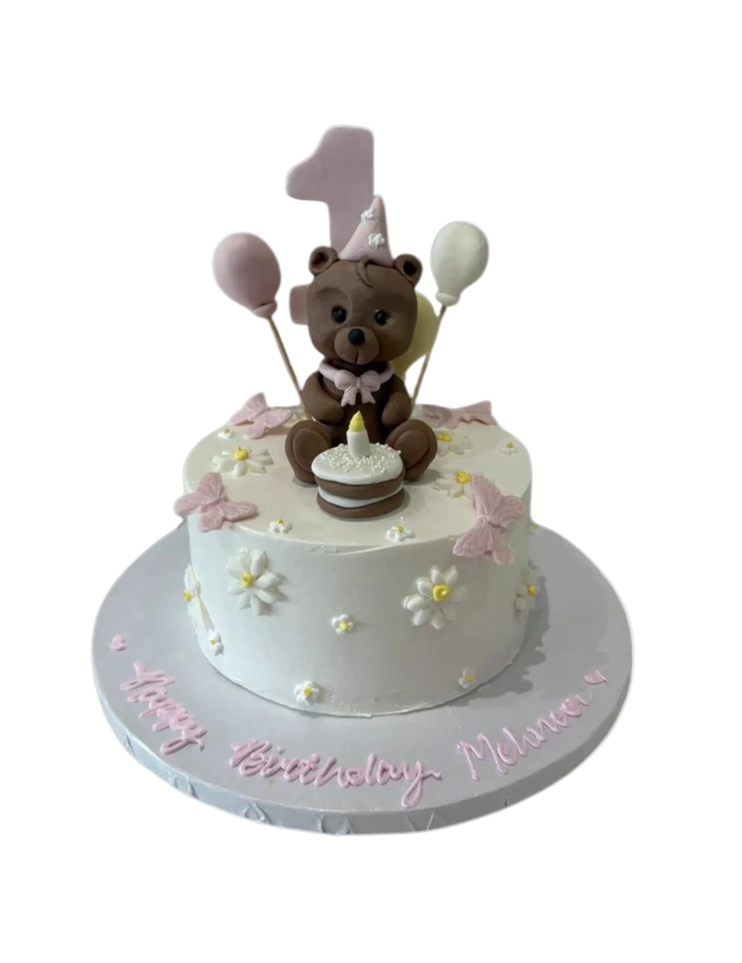 Mehnoor Pink Teddy Cream Cake