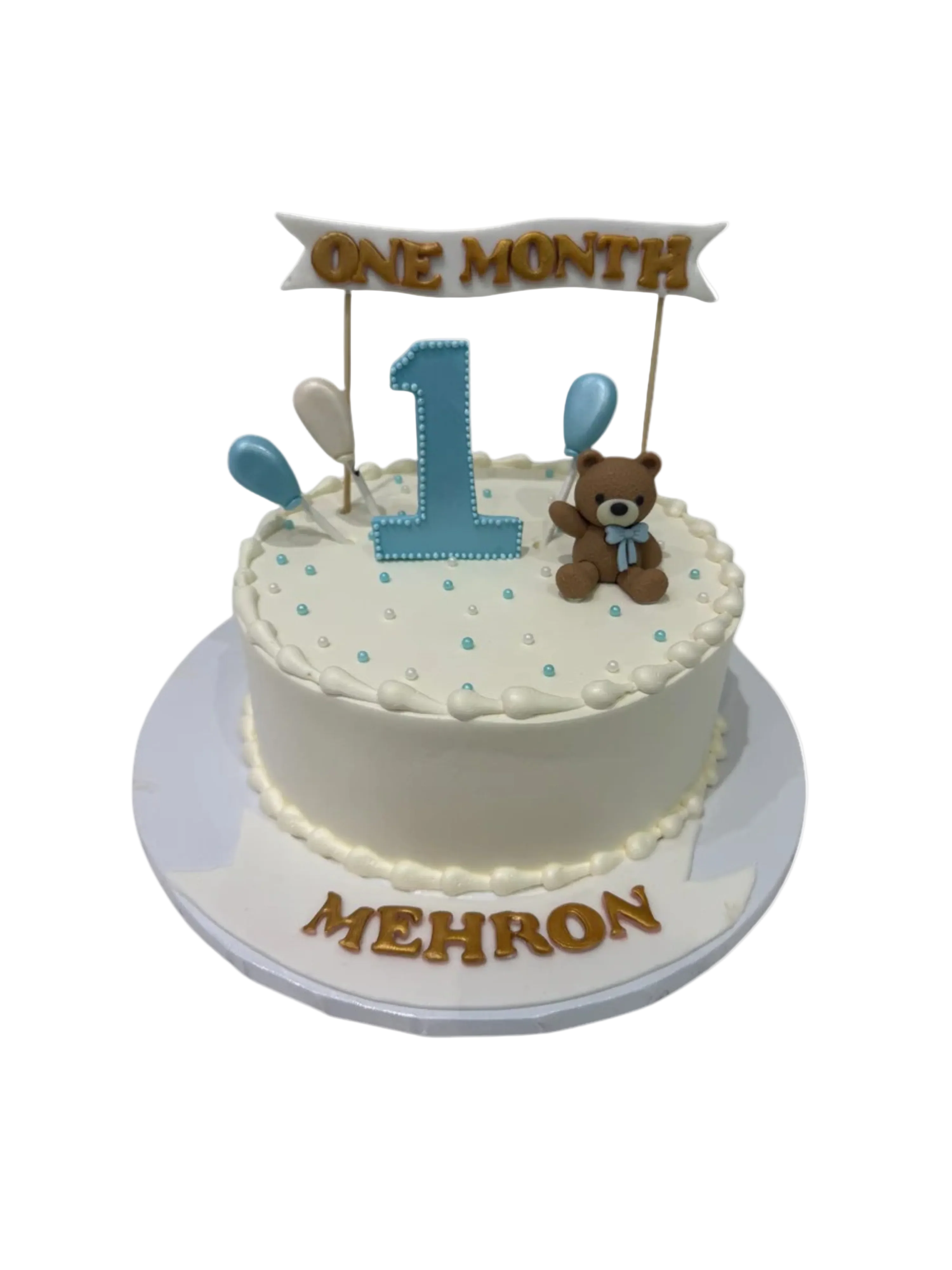 Mehron's 1st Month Birthday Cake