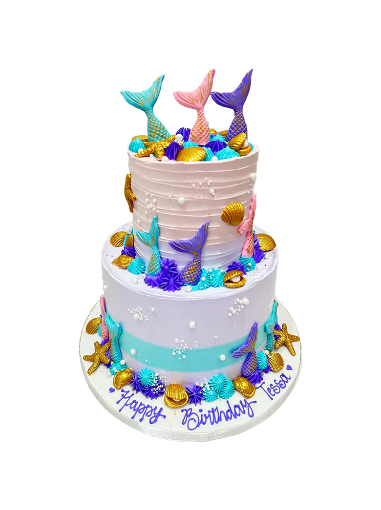 Mermaid Tiered Cream Cake