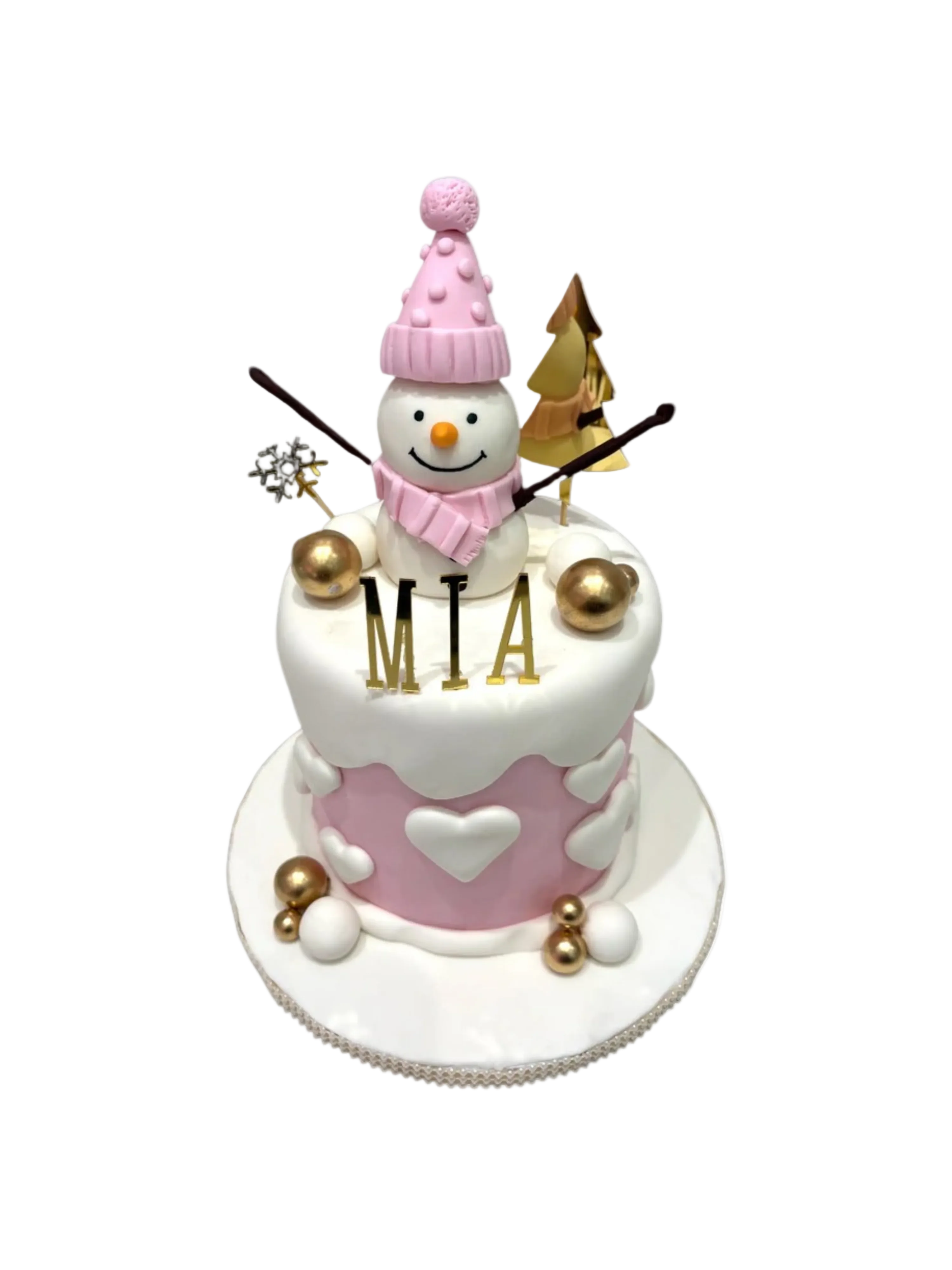 Mia Snowman Fondant Cake