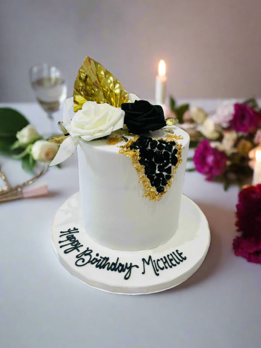 Michelle Black & Gold Goede Effect Cake - Image 4