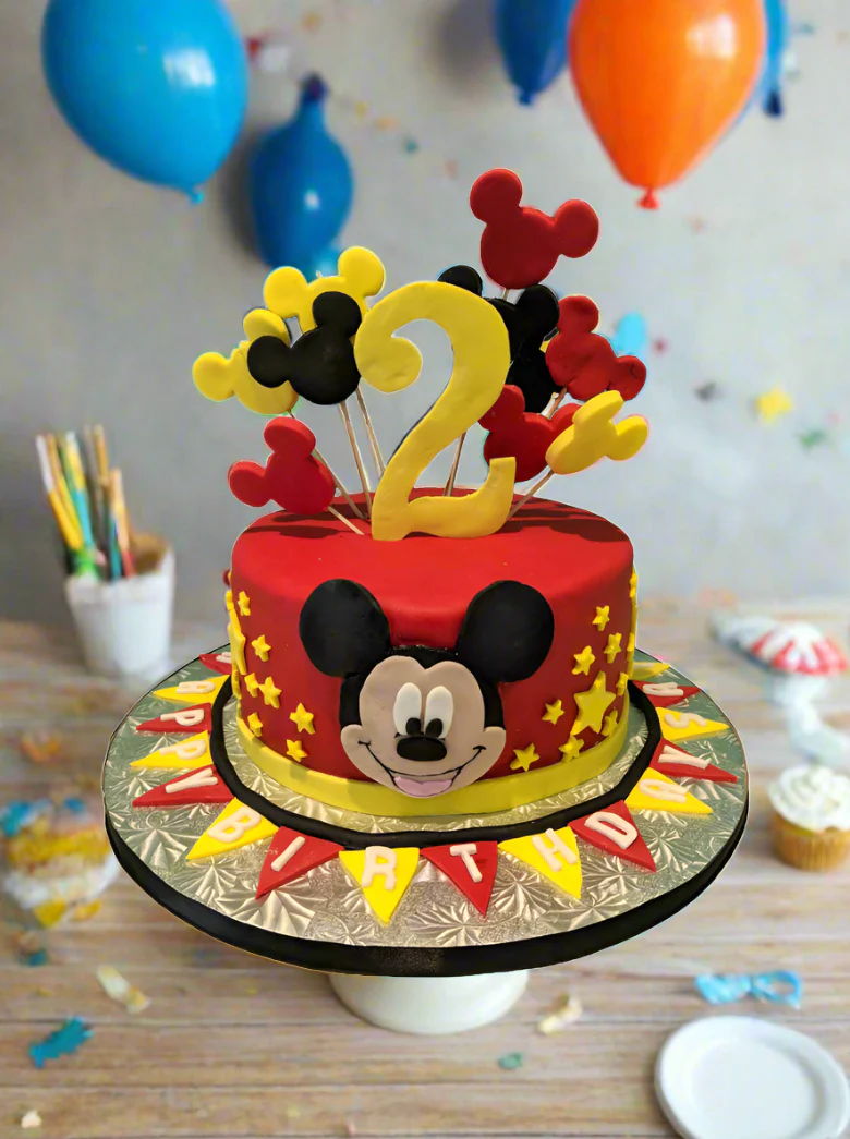 Mickey Birthday Fondant Cake - Image 2