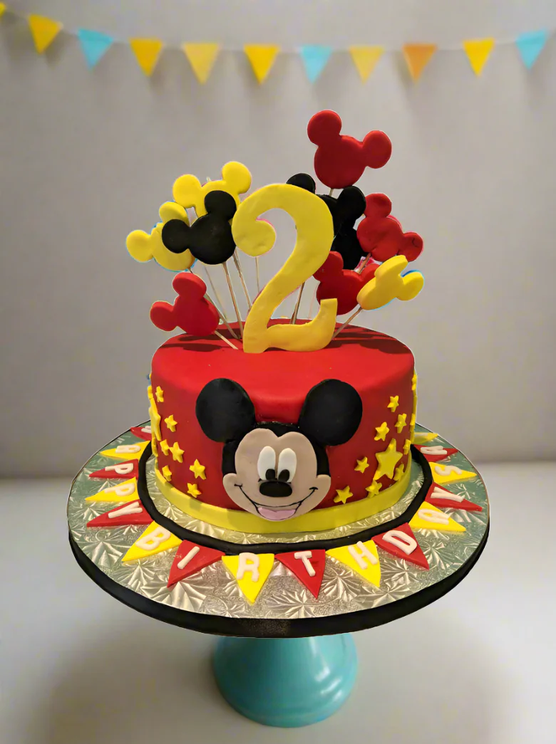 Mickey Birthday Fondant Cake - Image 3