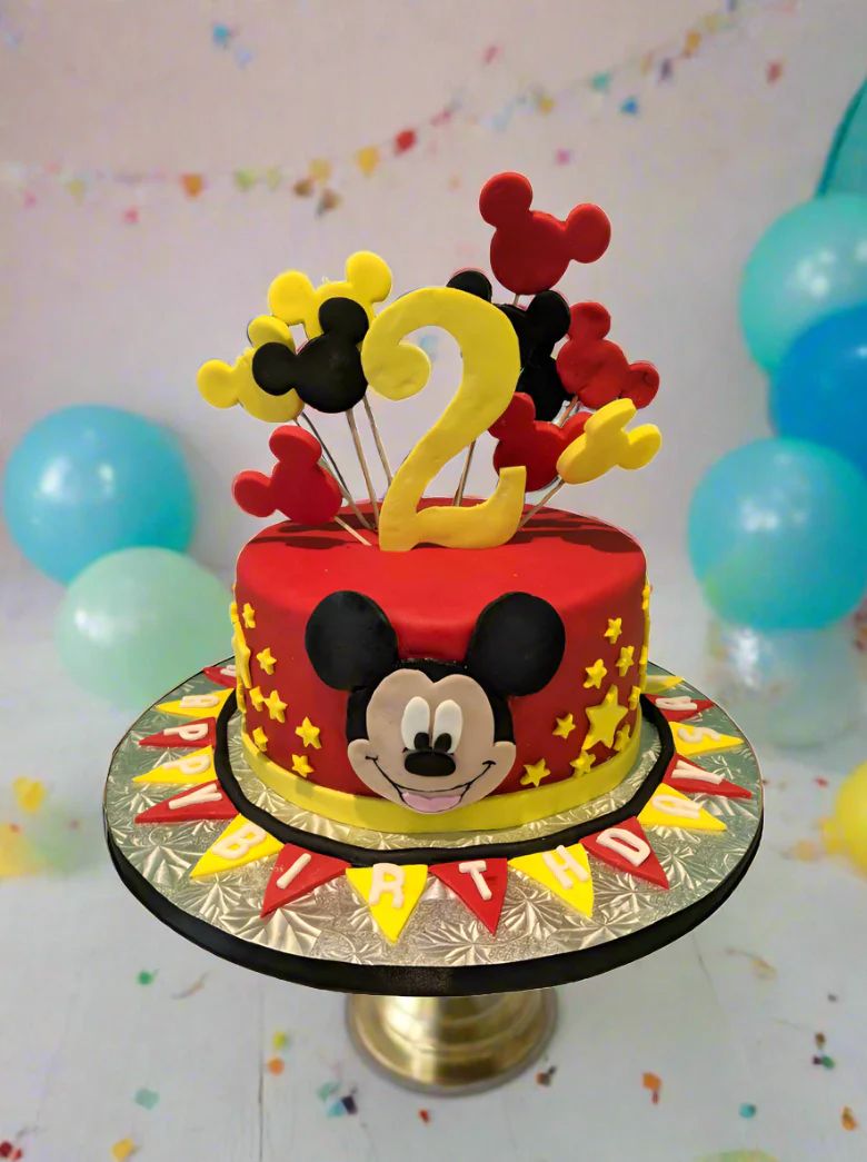 Mickey Birthday Fondant Cake - Image 4