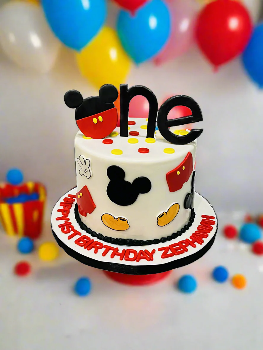 Mickey First Birthday Fondant Cake - Image 2