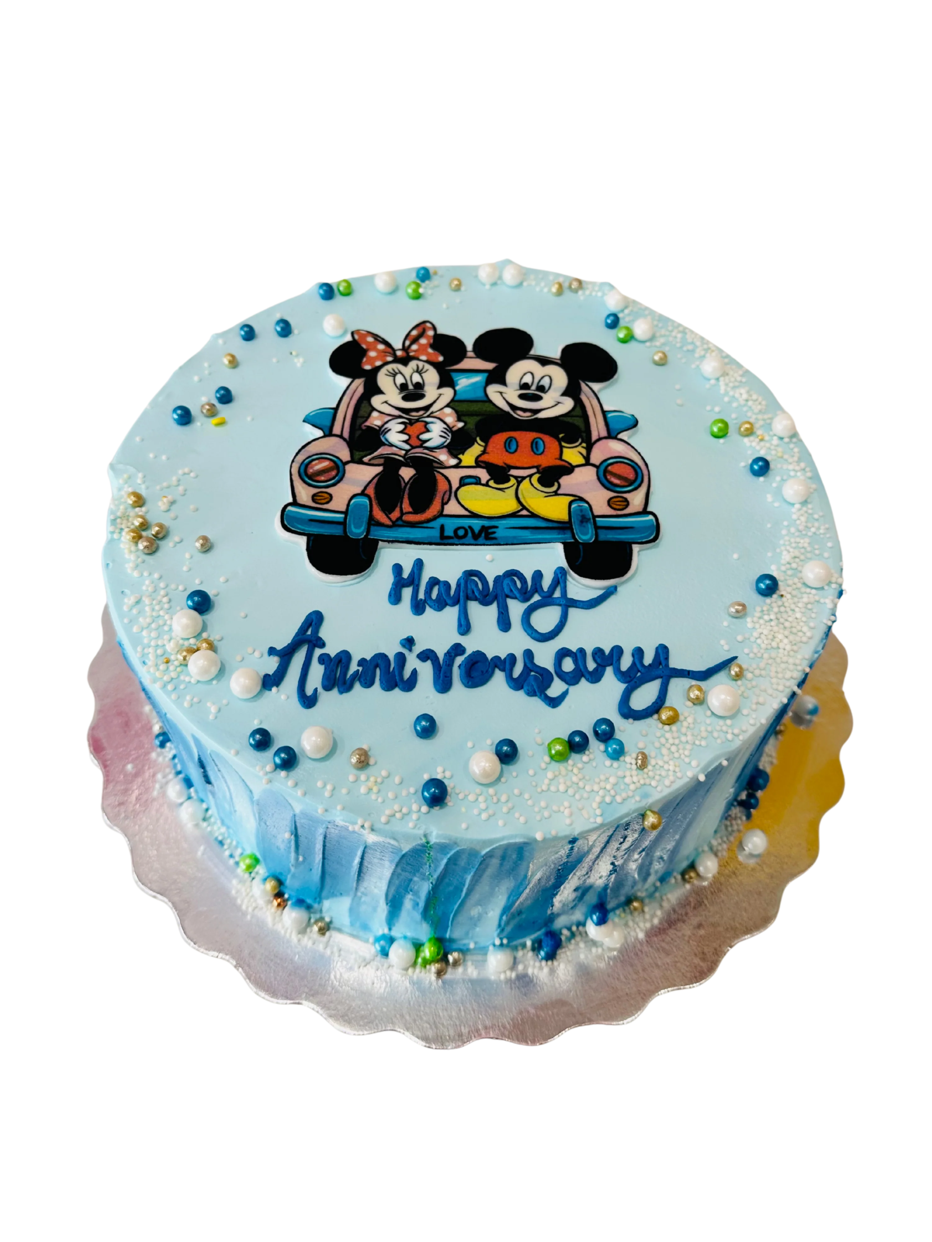 Mickey Minnie Love Story Cake