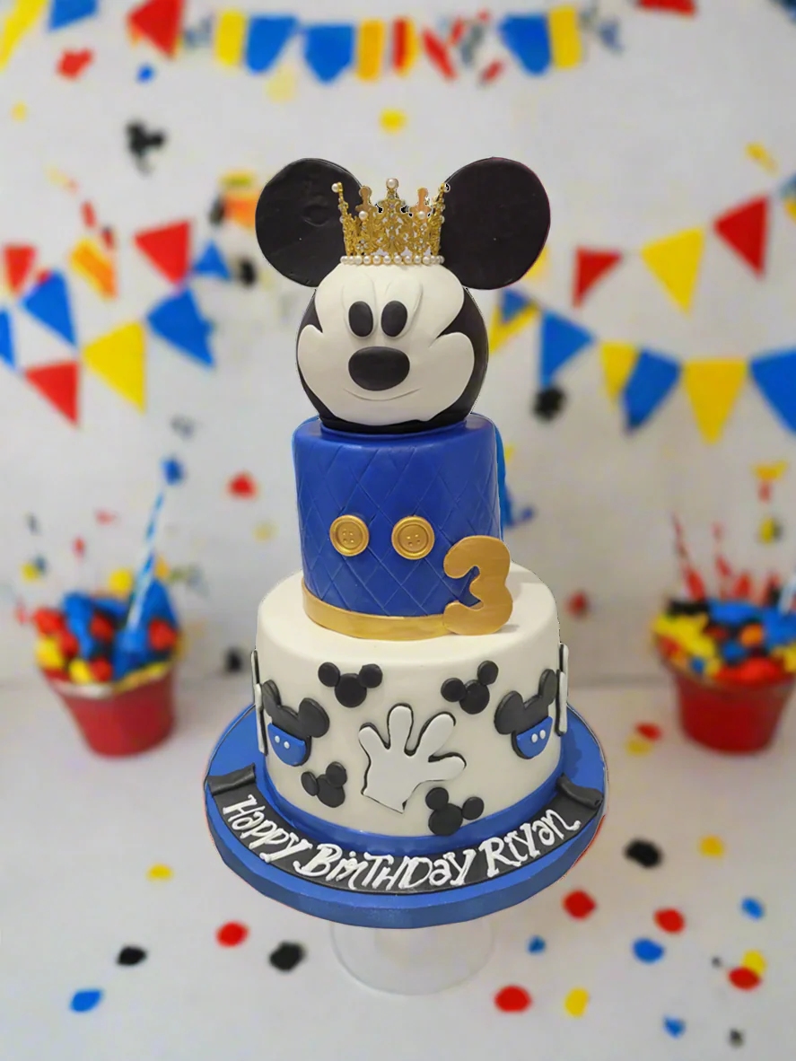Mickey Mouse Fondant Tiered Cake - Image 3