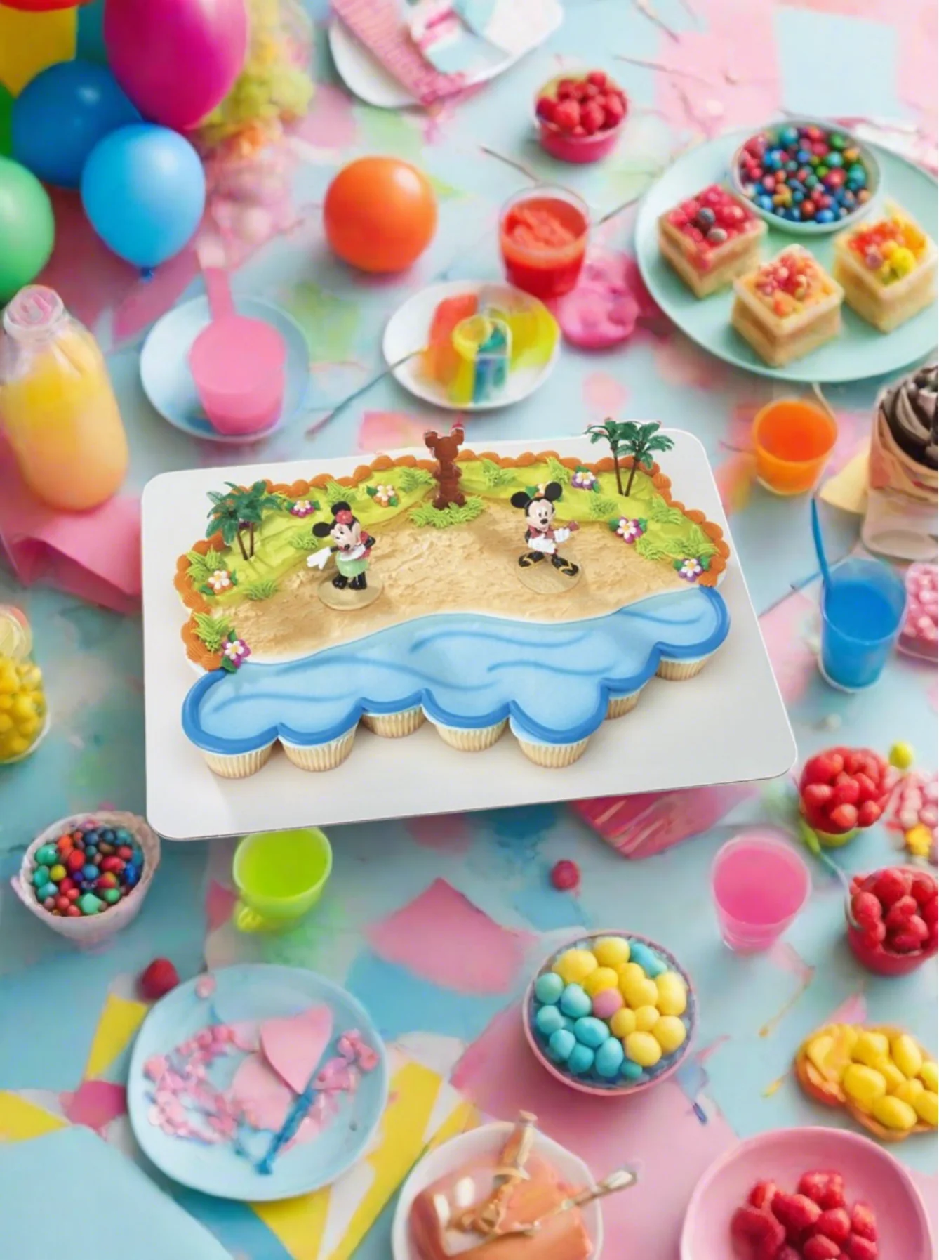 Mickey Mouse & Friends Luau Party Cupcakes - Image 4