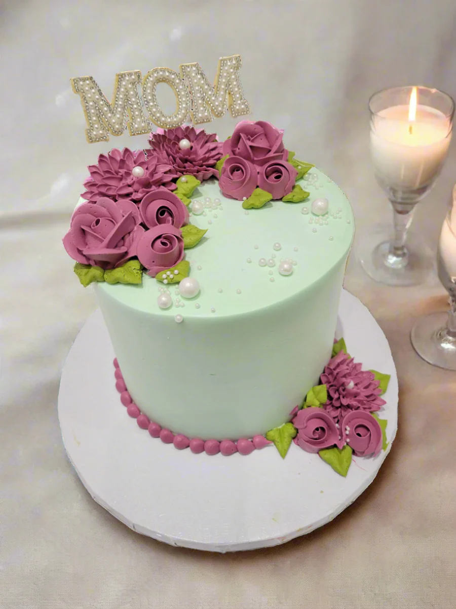 Minty Mauve Mother's Day Cake - Image 2