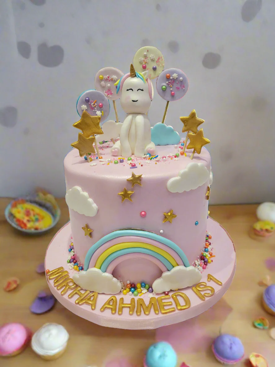 Mirha Unicorn Fondant Cake - Image 2