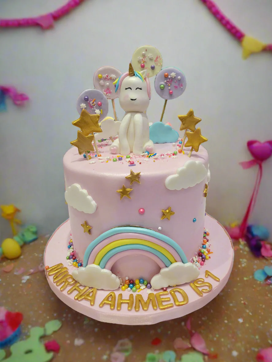 Mirha Unicorn Fondant Cake - Image 3
