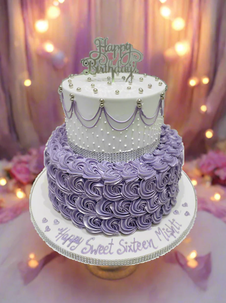 Mishti Sweet Sixteen Cream Tiered Cake - Image 2