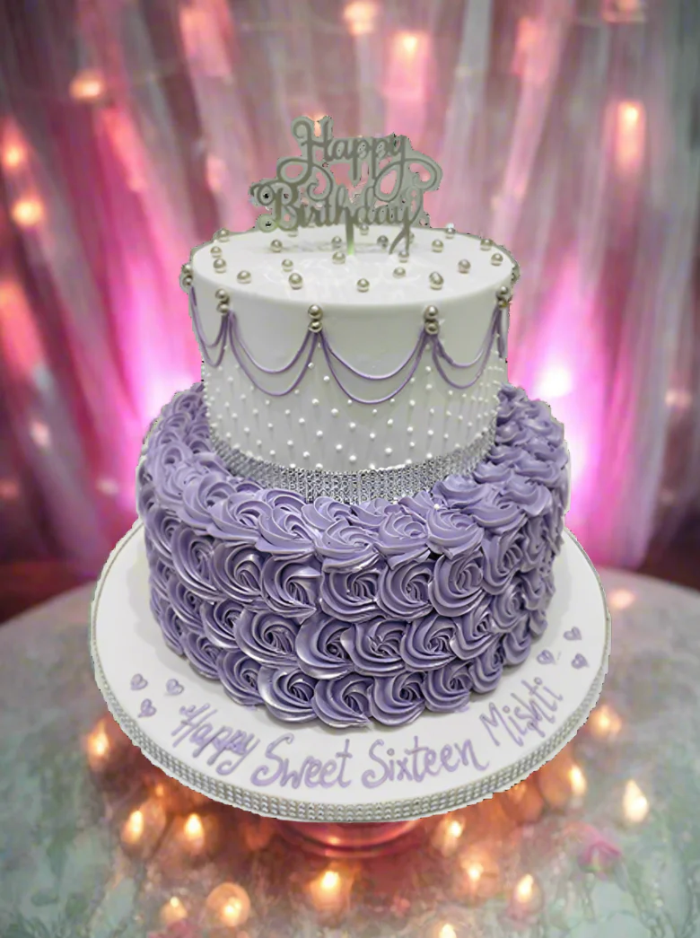 Mishti Sweet Sixteen Cream Tiered Cake - Image 3