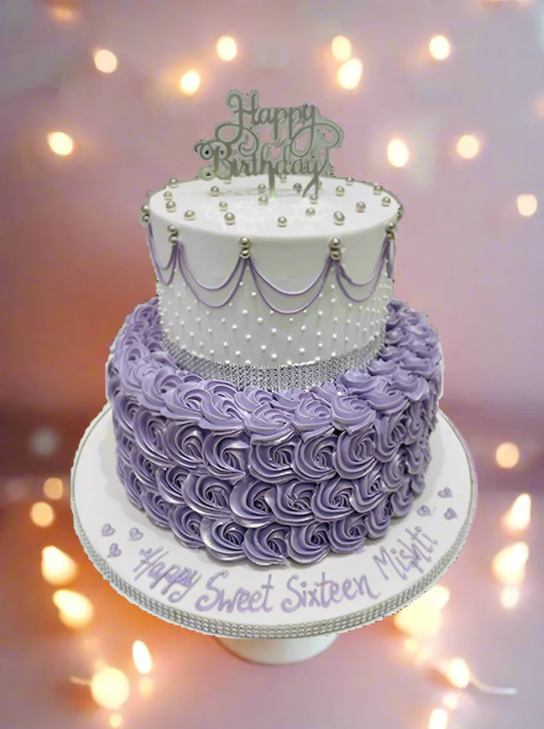 Mishti Sweet Sixteen Cream Tiered Cake - Image 4