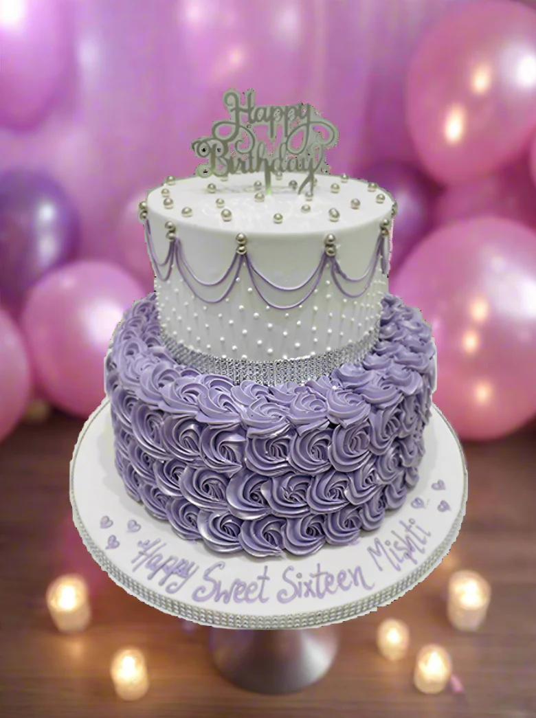 Mishti Sweet Sixteen Cream Tiered Cake - Image 5