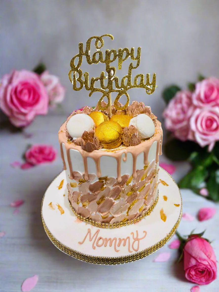 Mommy Rose Gold Birthday Cake - Image 3