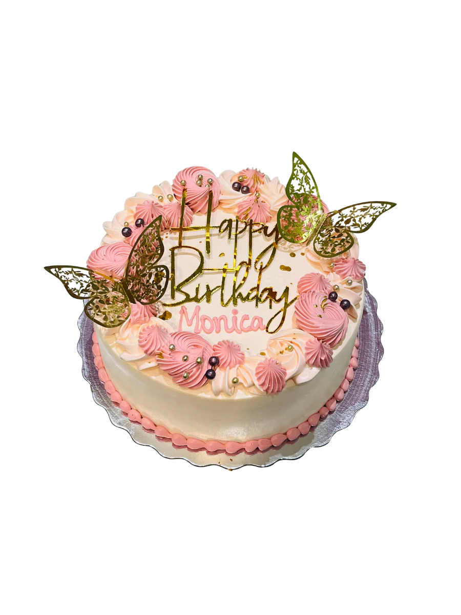 Monica Gold Butterfly Birthday Cake