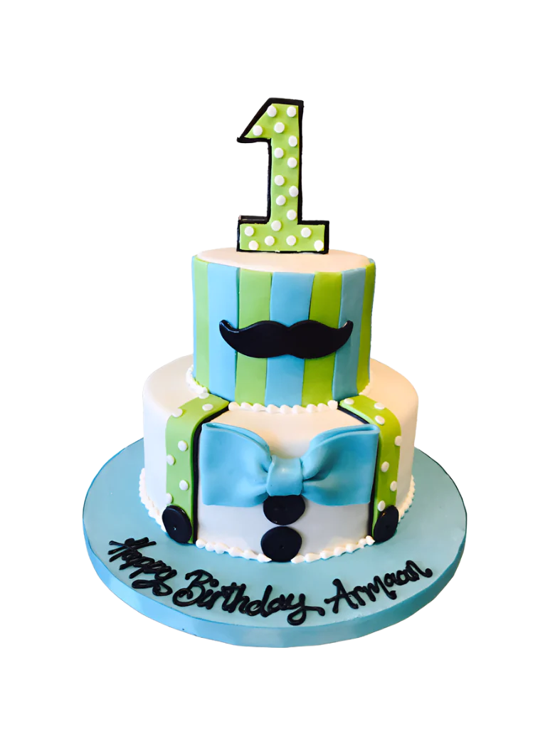 Moustache 1St Birthday Fondant Cake