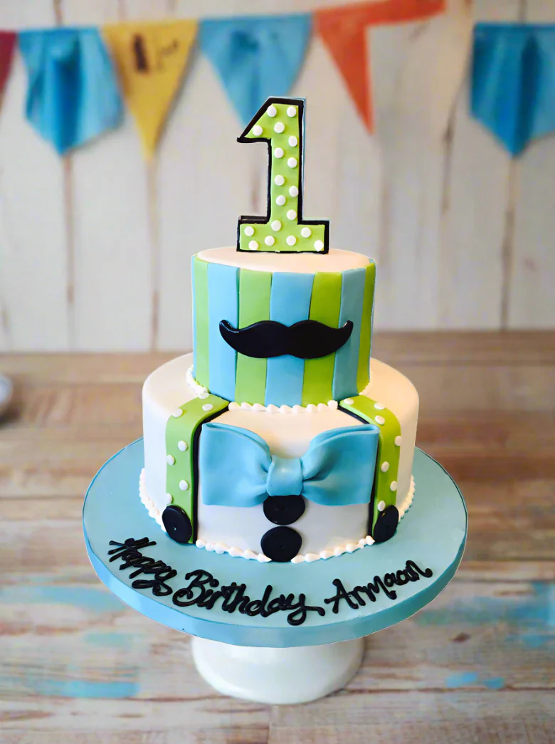 Moustache 1St Birthday Fondant Cake - Image 2