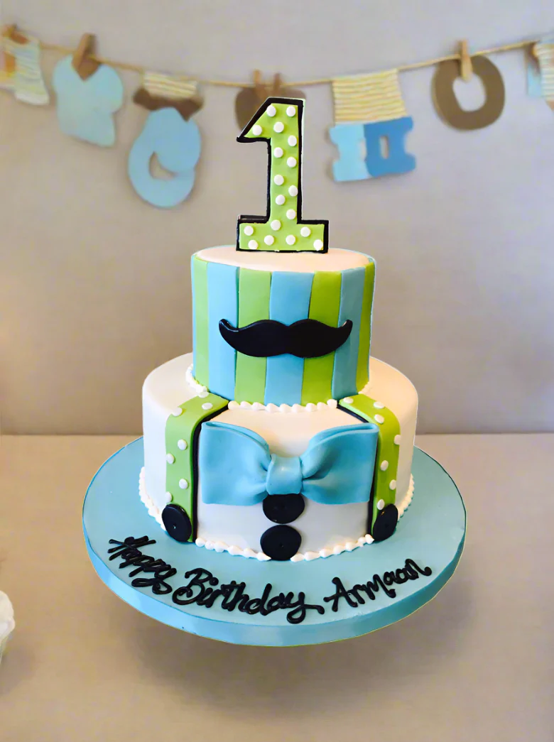 Moustache 1St Birthday Fondant Cake - Image 3