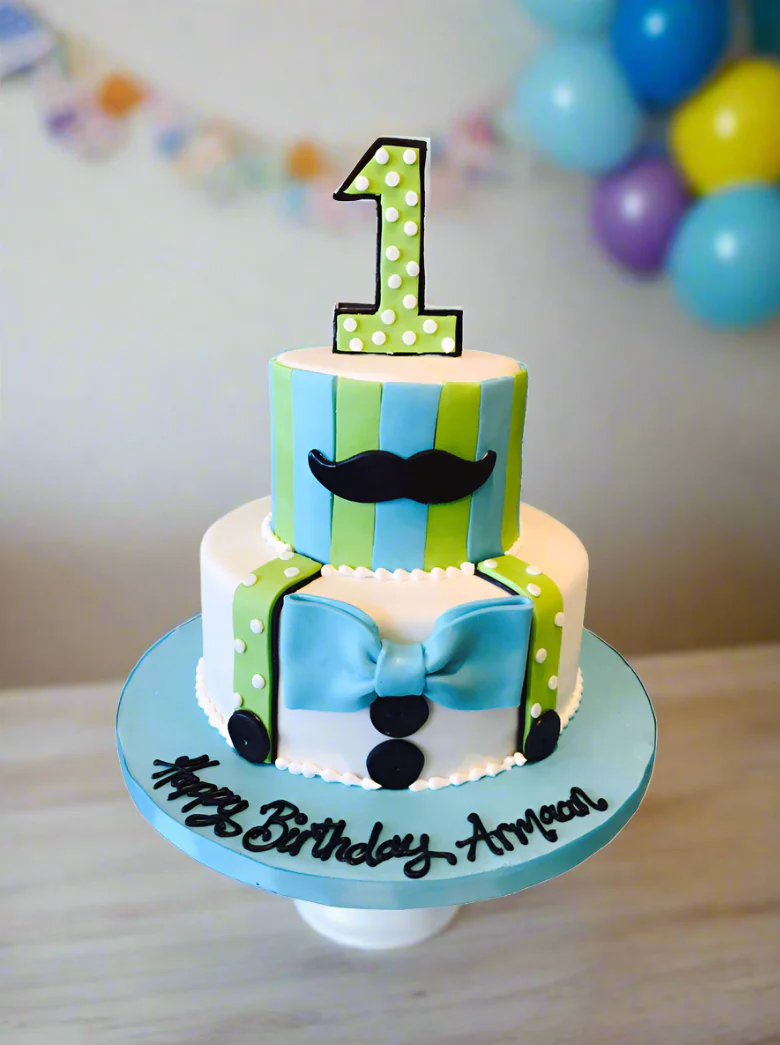 Moustache 1St Birthday Fondant Cake - Image 4