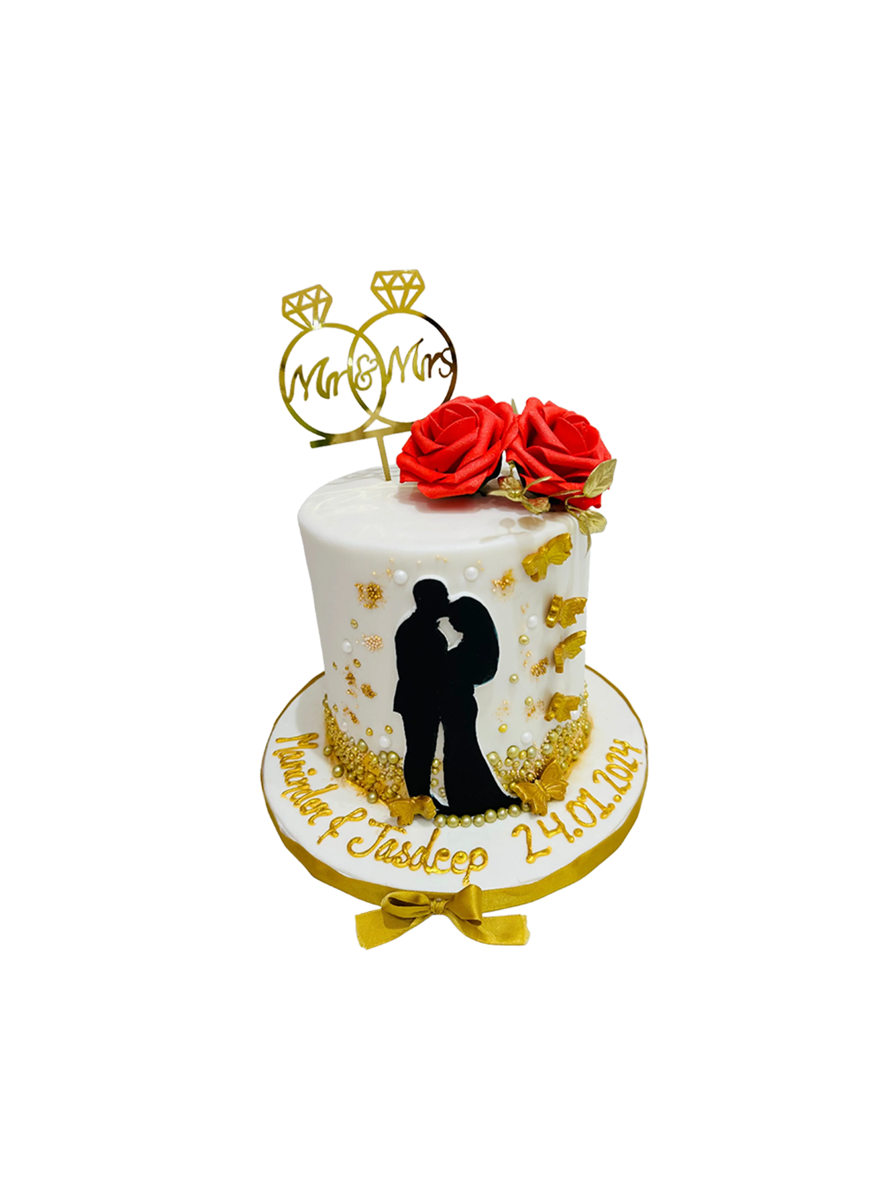 Mr & Mrs Anniversary Fondant Cake