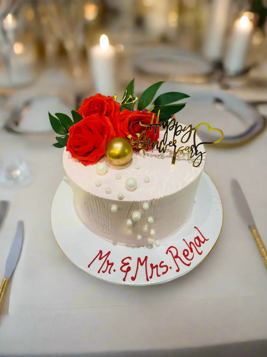 Mr & Mrs Rehal Anniversary Cake - Image 2