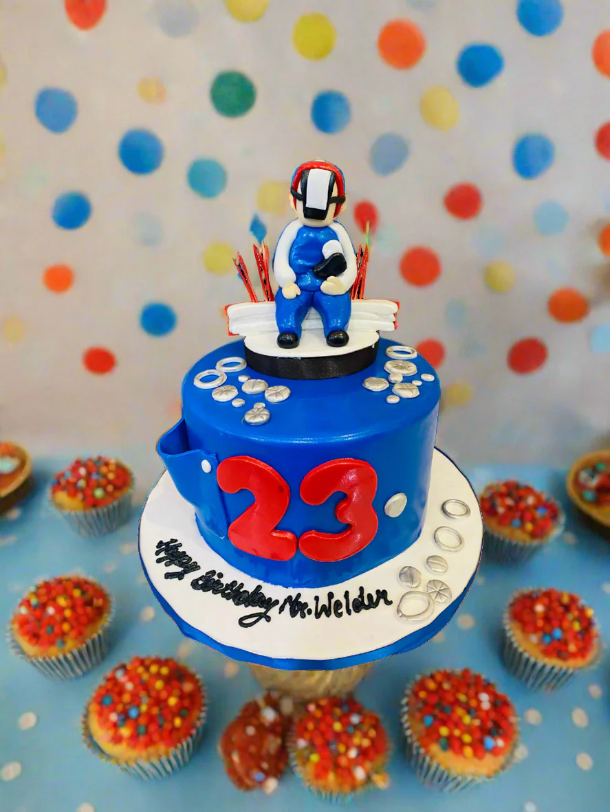 Mr. Welder Fondant Birthday Cake - Image 2