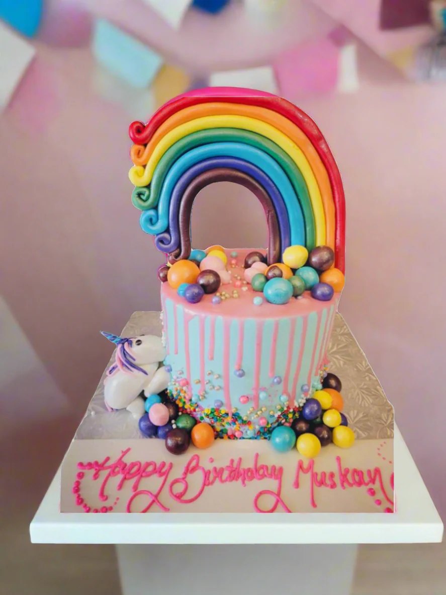 Muskan Rainbow Unicorn Cream Cake - Image 2
