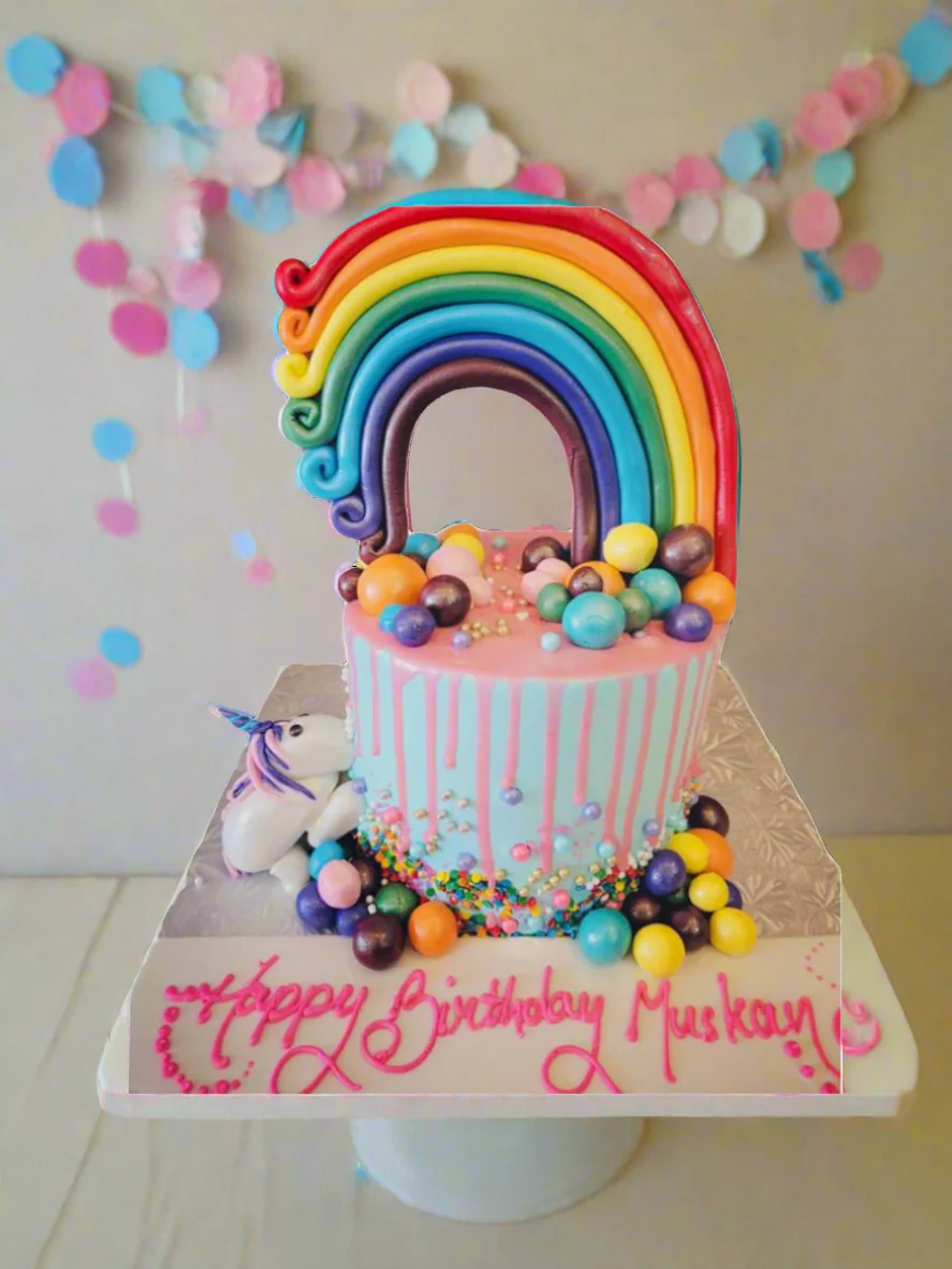 Muskan Rainbow Unicorn Cream Cake - Image 3