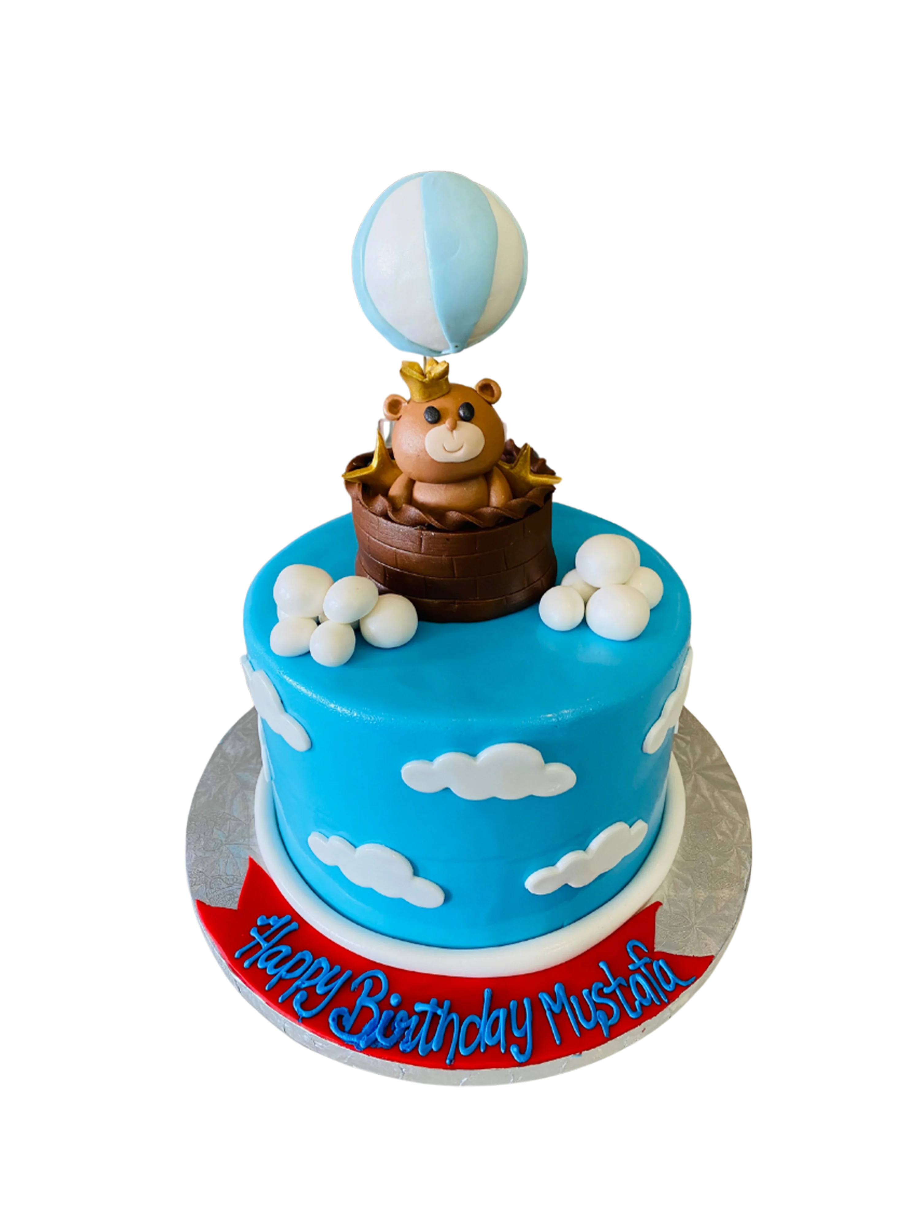Mustafa Hot Air Balloon Fondant Cake