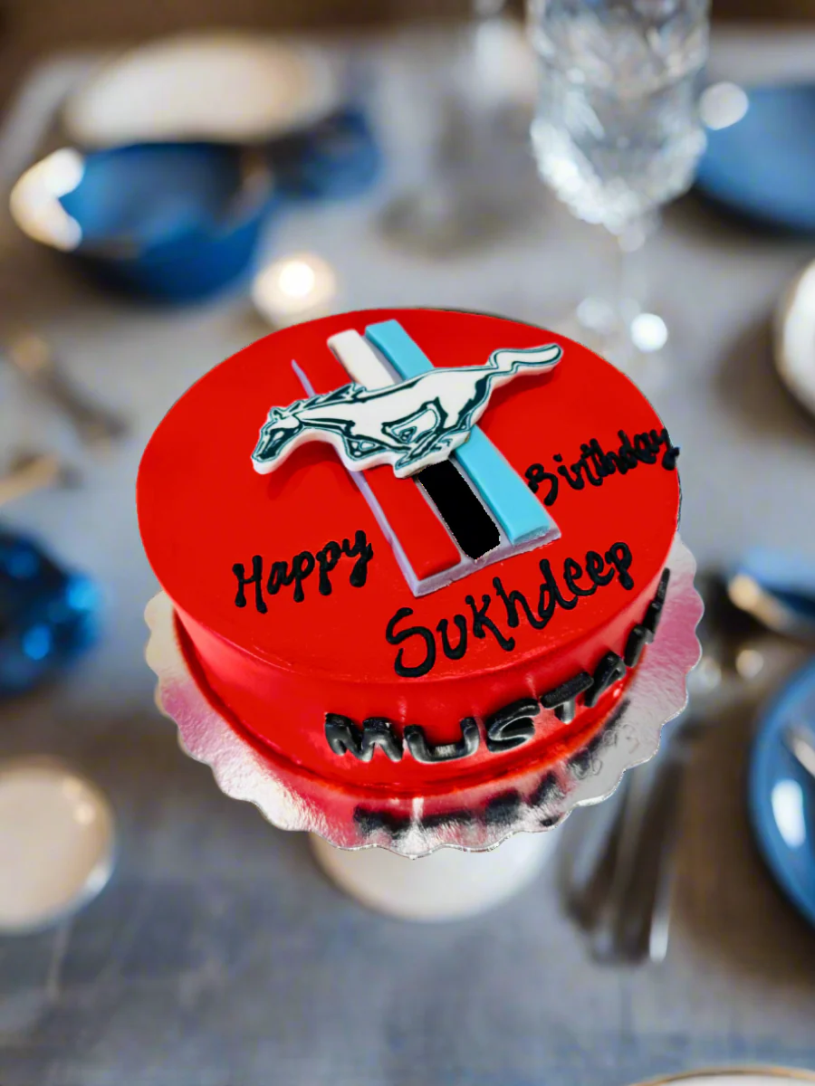 Mustang Red Cream Cake - Image 4