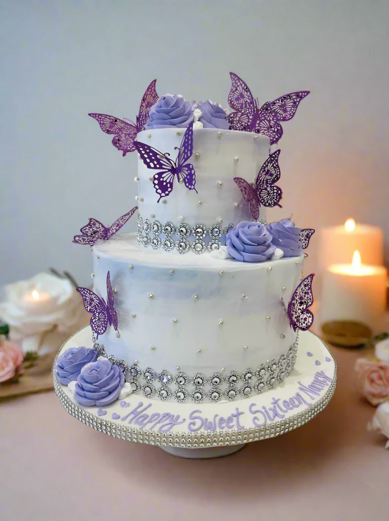 Nancy Butterfly Tiered Cake - Image 3