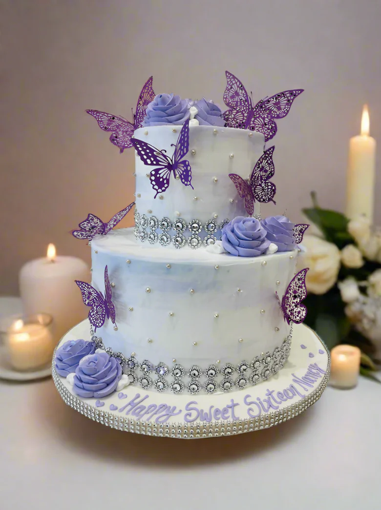 Nancy Butterfly Tiered Cake - Image 4